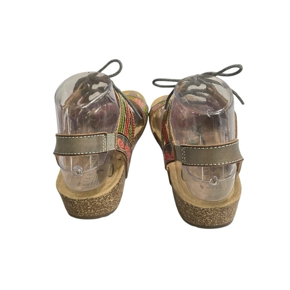 Spring Step L'Artiste 38 (7.5- 8 )Loma Lace Up Cork Wedge Sandals - Picture 3 of 14